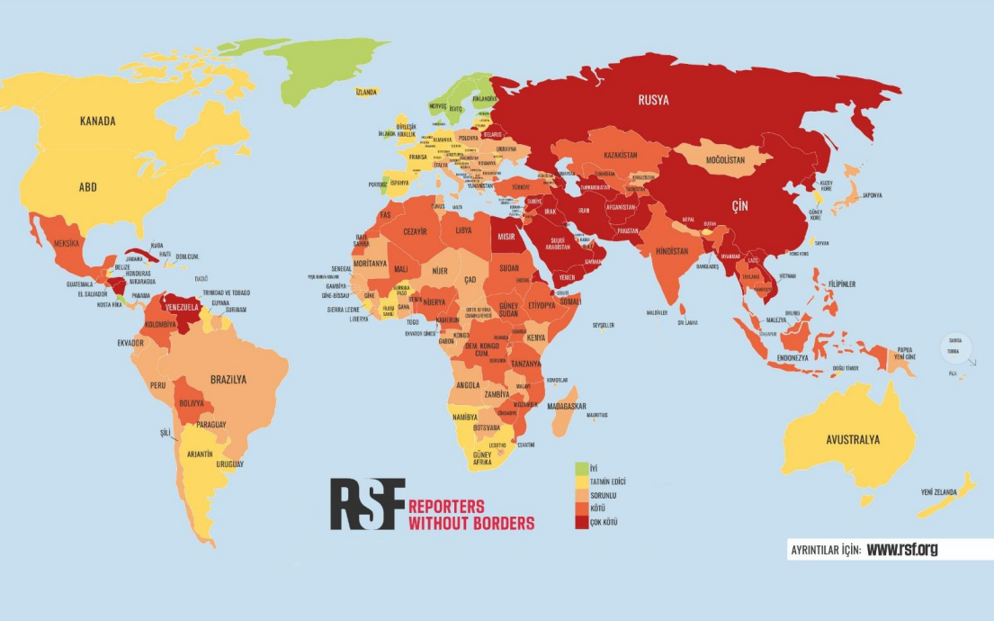Basın Özgürlüğü Endeksi: Türkiye 149. sırada
